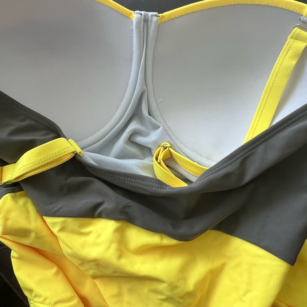 NWT Biki Black and Yellow One Piece Bathing Suit - Picture 6 of 7